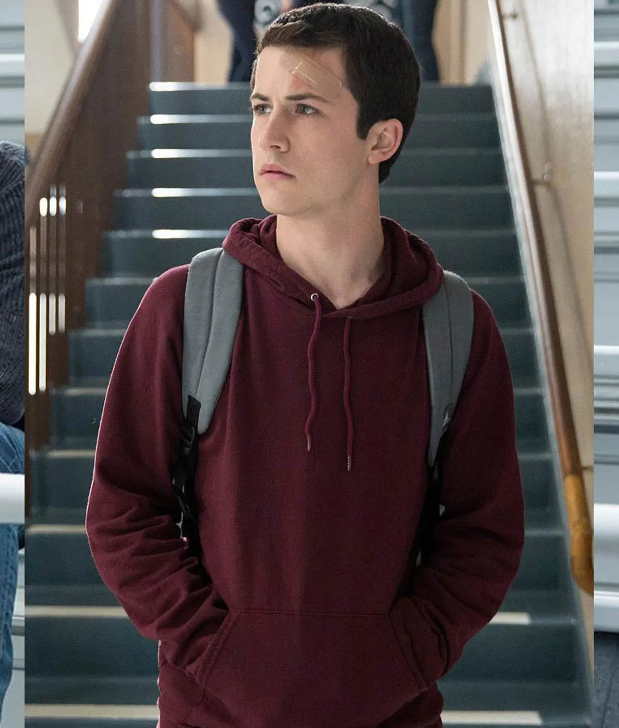 13 Reasons Why Dylan Minnette Maroon Hoodie Max Jackets