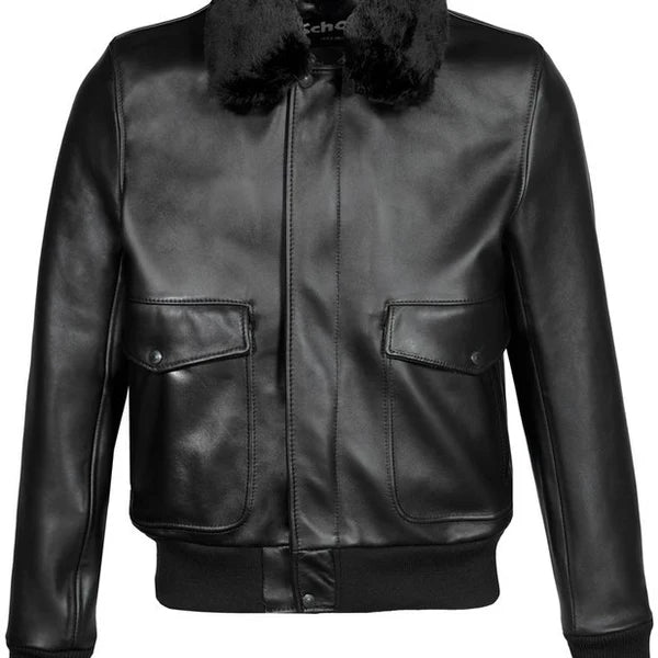 Men's Black A2 Aviator Bomber Leather Jacket Max Jackets