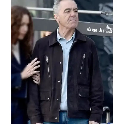 Run Away 2026 James Nesbitt Black Suede Leather Jacket