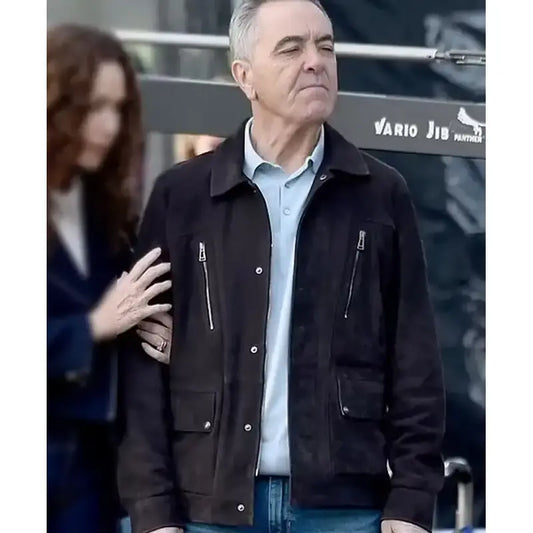 Run Away 2026 James Nesbitt Black Suede Leather Jacket