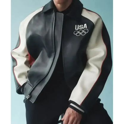 AVIREX Team USA Bomber Leather Jacket