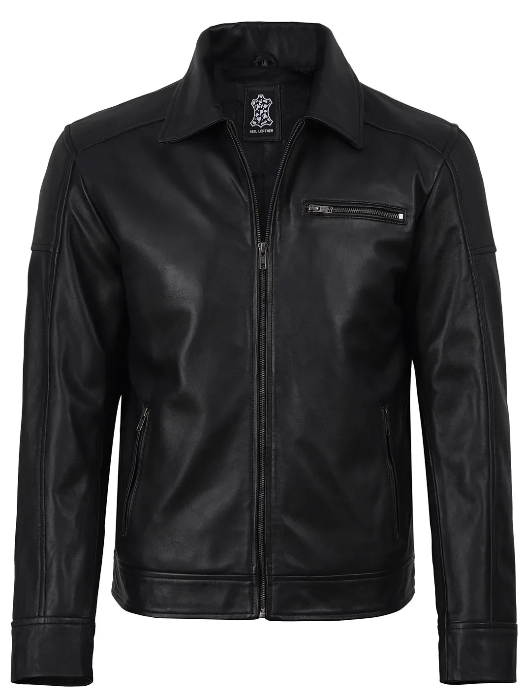 Neville Harrington Style Men's Black Leather Jacket