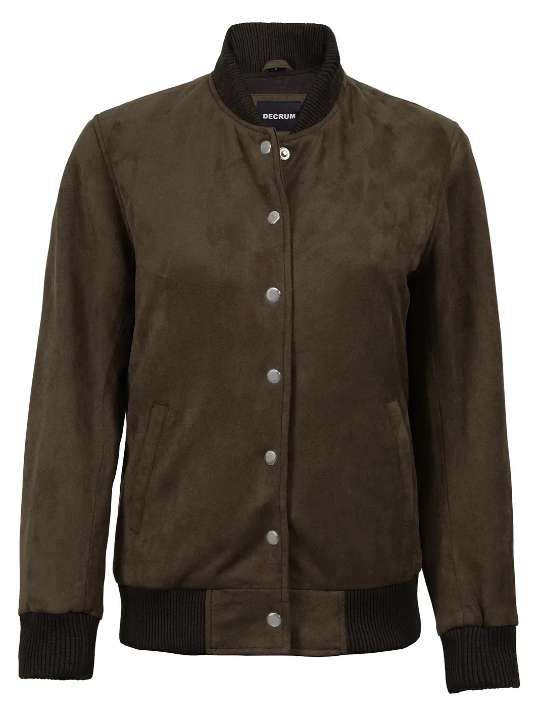 Vera Women's Dark Brown Bomber Faux Suede Jacket