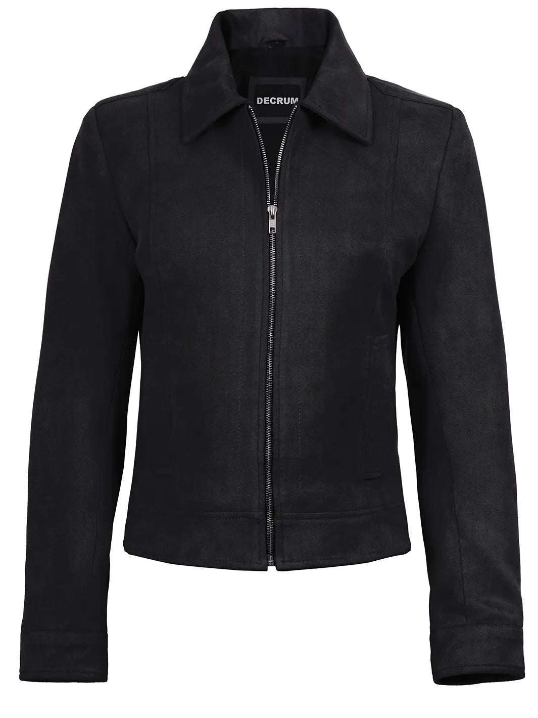 Women's Black Faux Suede Harrington Jacket