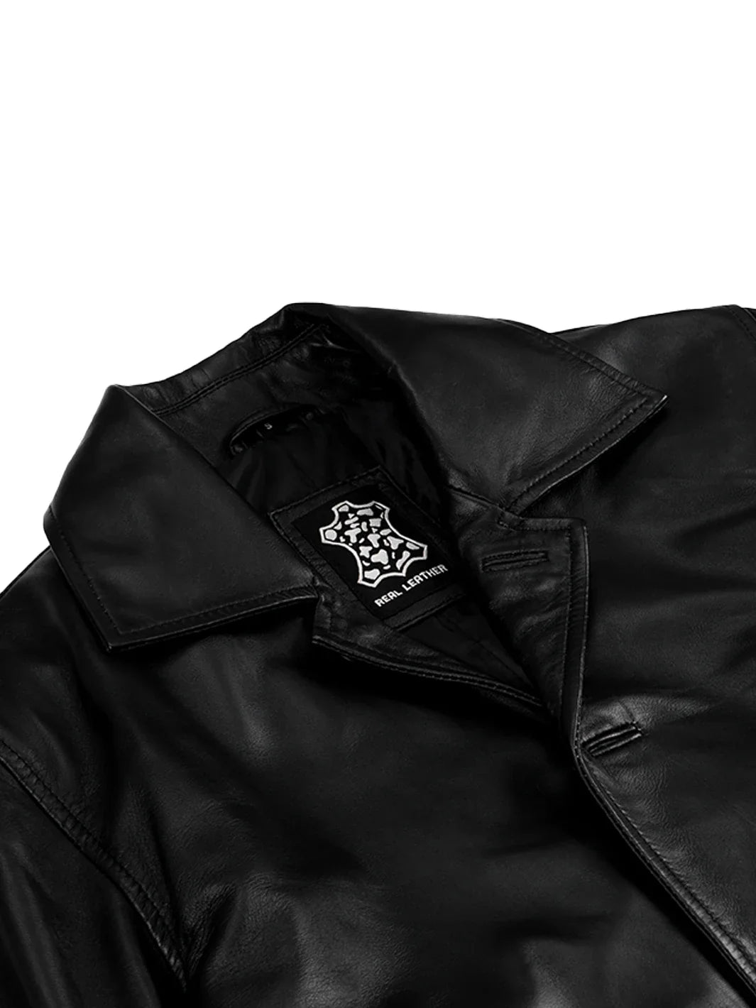 Winchester Men's Black 3/4 Length Leather Car Coat