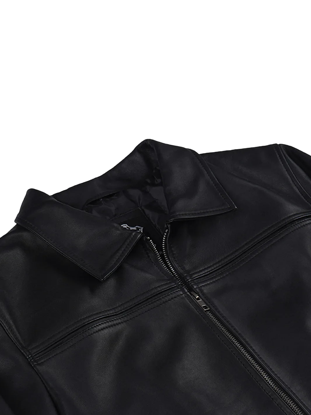Men's Black Leather Harrington Jacket