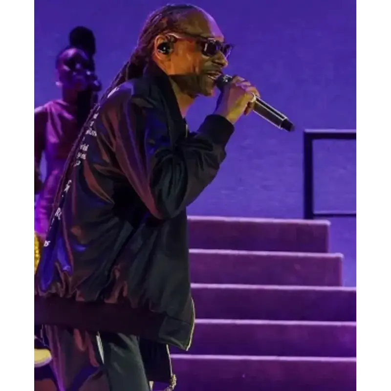 Snoop Dogg 2026 Coachella Black Satin Jacket