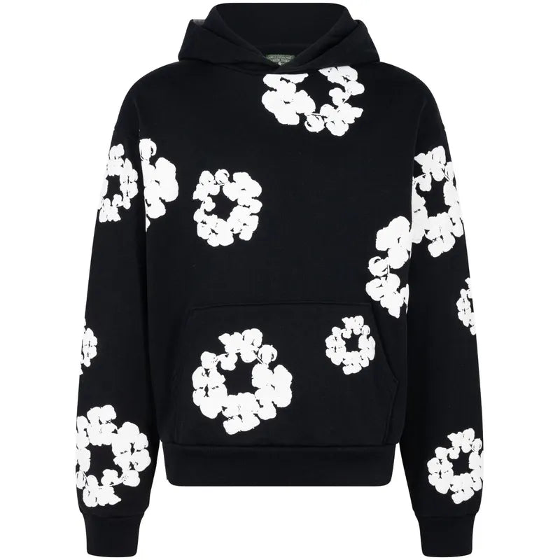 Denim Tears Wreath-Print Pullover hoodie Vintage Jacket