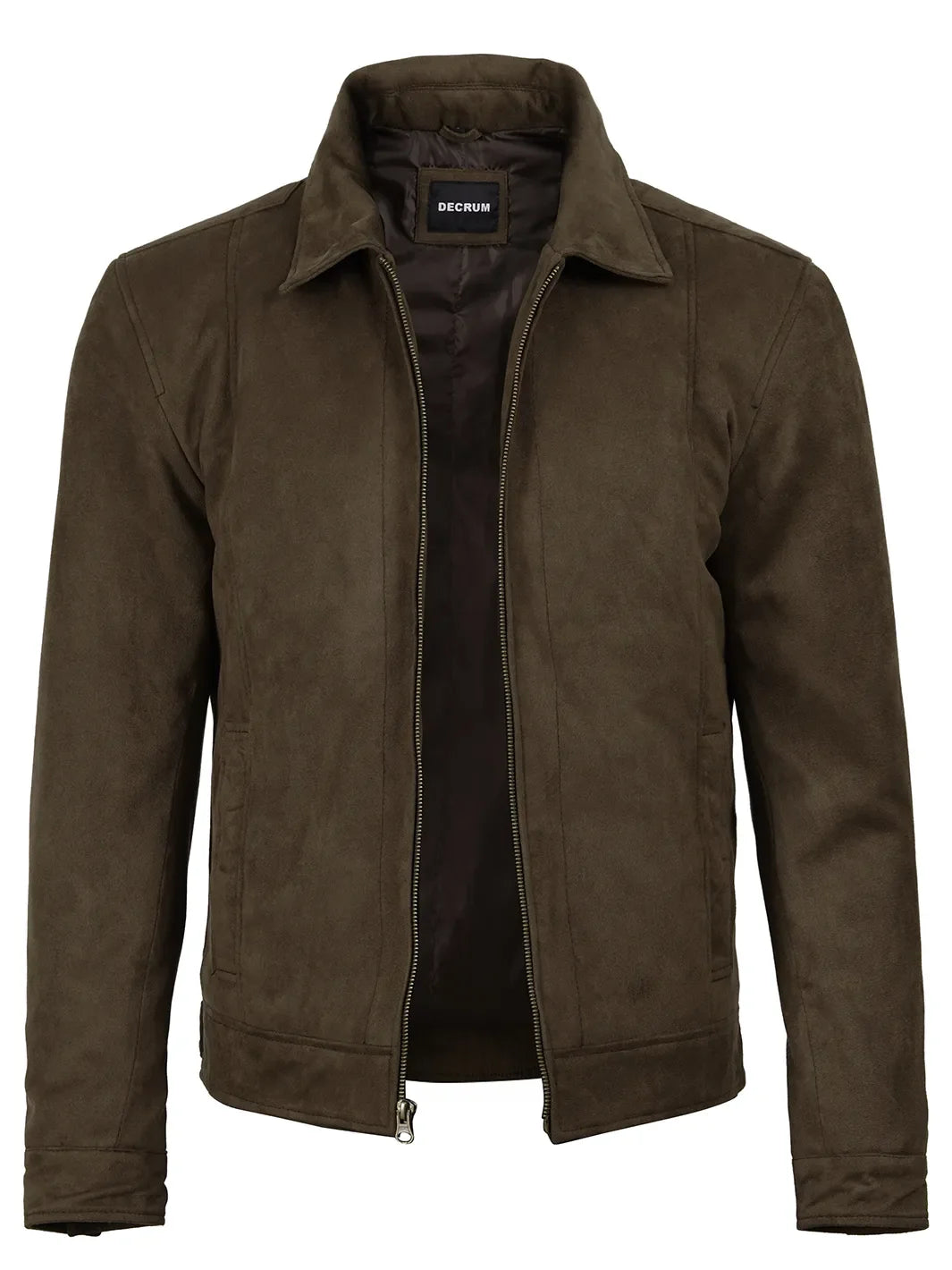 Men's Dark Brown Faux Suede Harrington Jacket
