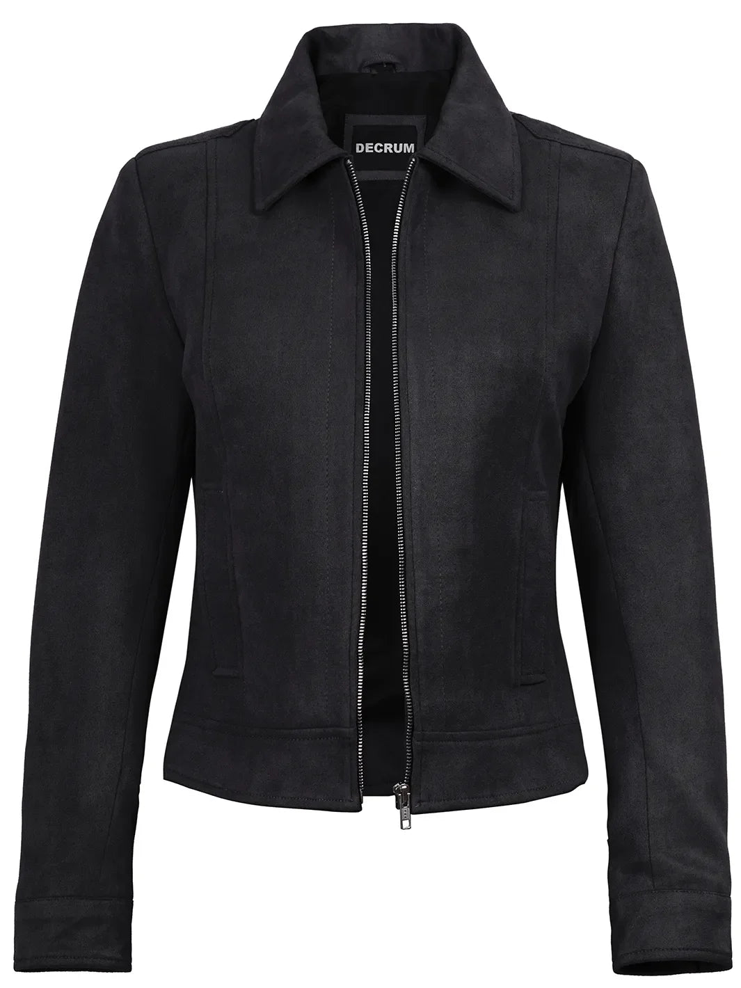 Women's Black Faux Suede Harrington Jacket