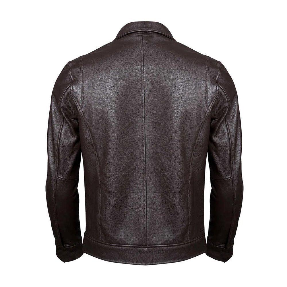 Café Racer Brown Slim fit Motorcycle Premium Lambskin Leather Jacket For Men
