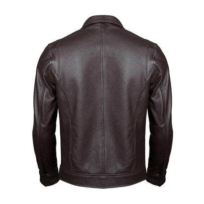 Café Racer Brown Slim fit Motorcycle Premium Lambskin Leather Jacket For Men