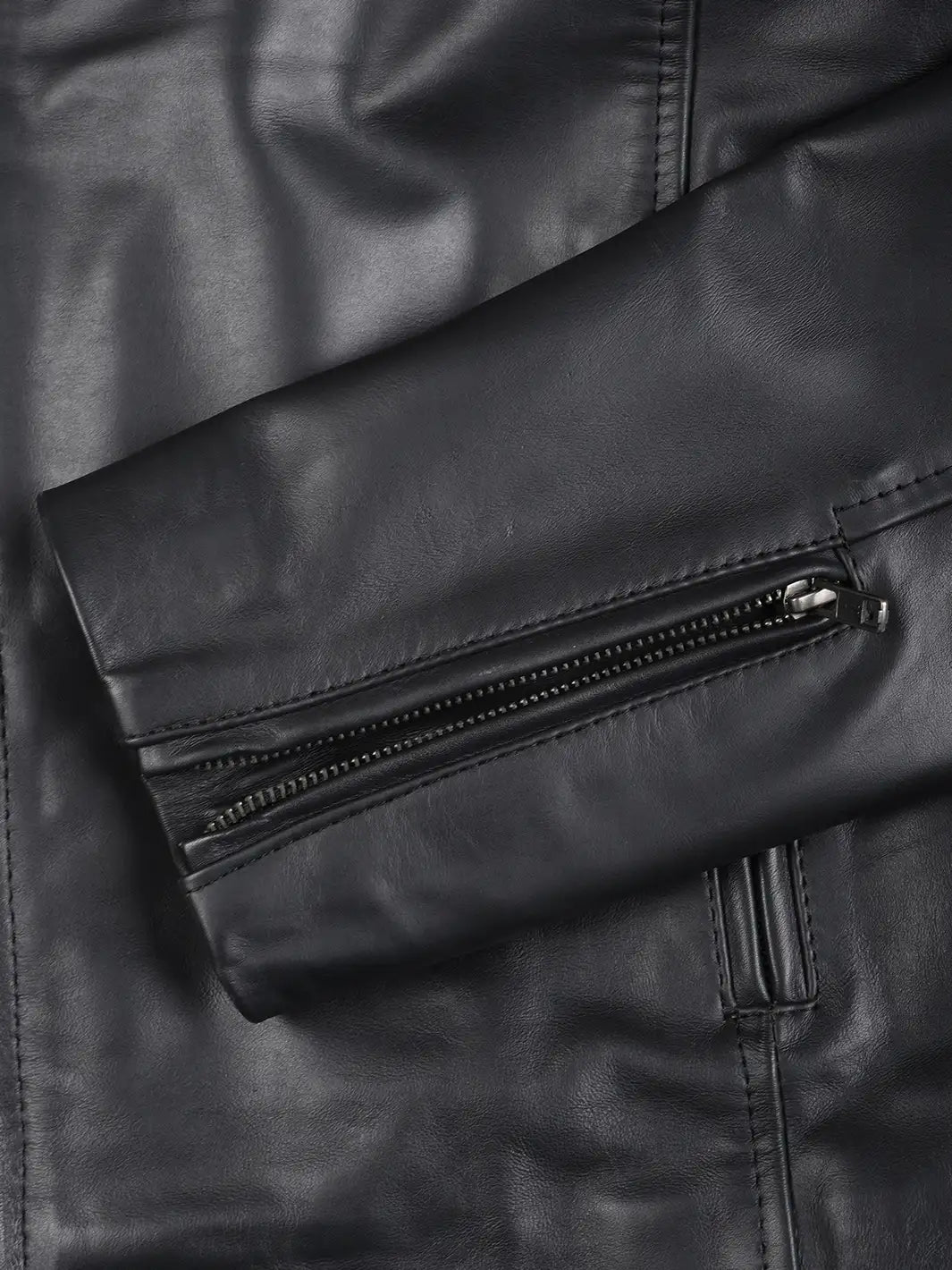 Clinton - Men's Black Cafe Racer Lambskin Leather Jacket