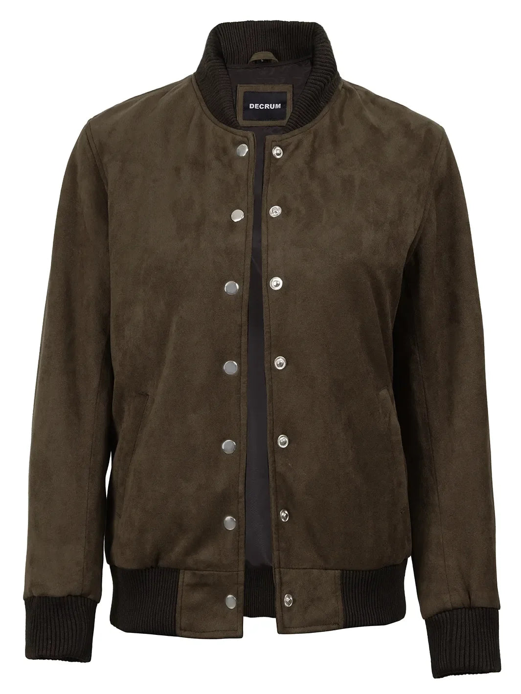 Vera Women's Dark Brown Bomber Faux Suede Jacket