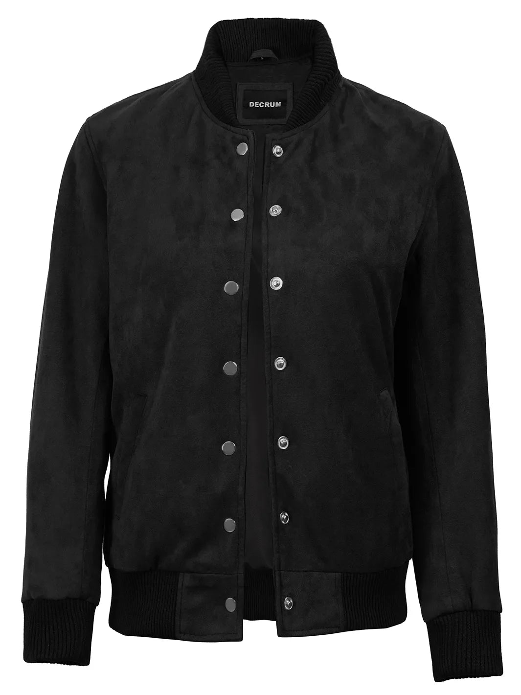 Vera Women's Black Bomber Faux Suede Jacket