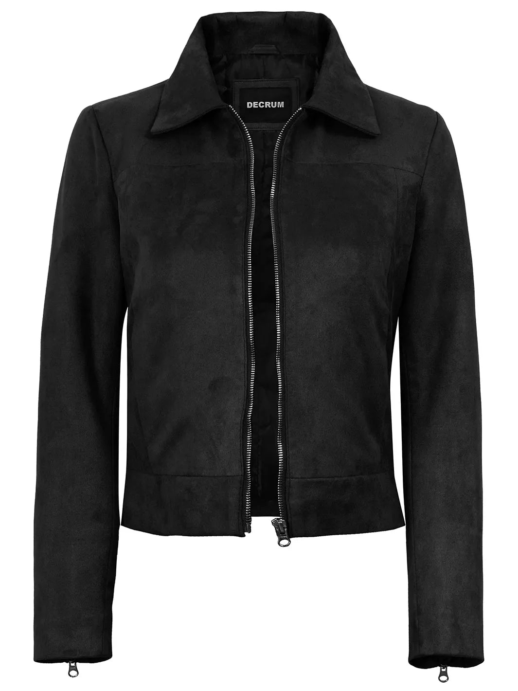 Women's Black Faux Suede Harrington Jacket