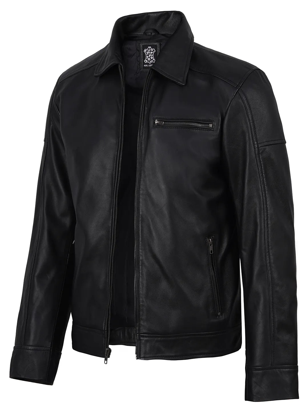 Neville Harrington Style Men's Black Leather Jacket
