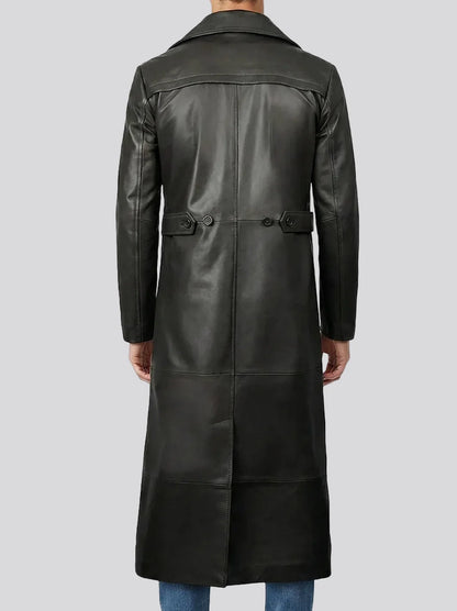 Men's Black Leather Coat