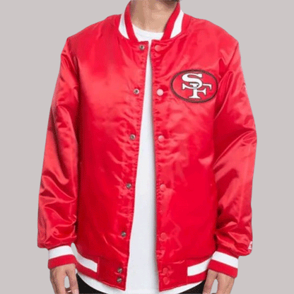 Sf 49ers Champs Gold Satin Patches Jacket