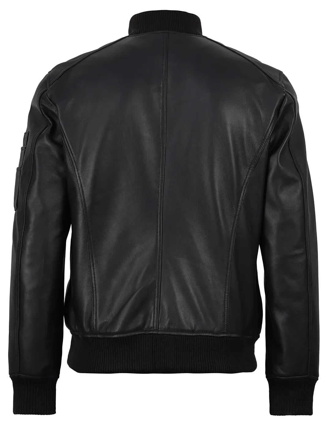 Bryan Men's Black Lambskin Leather Bomber Jacket