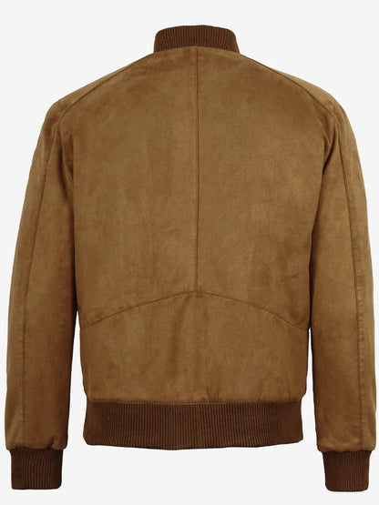 Adamsville Men's Light Brown Faux Suede Bomber Jacket