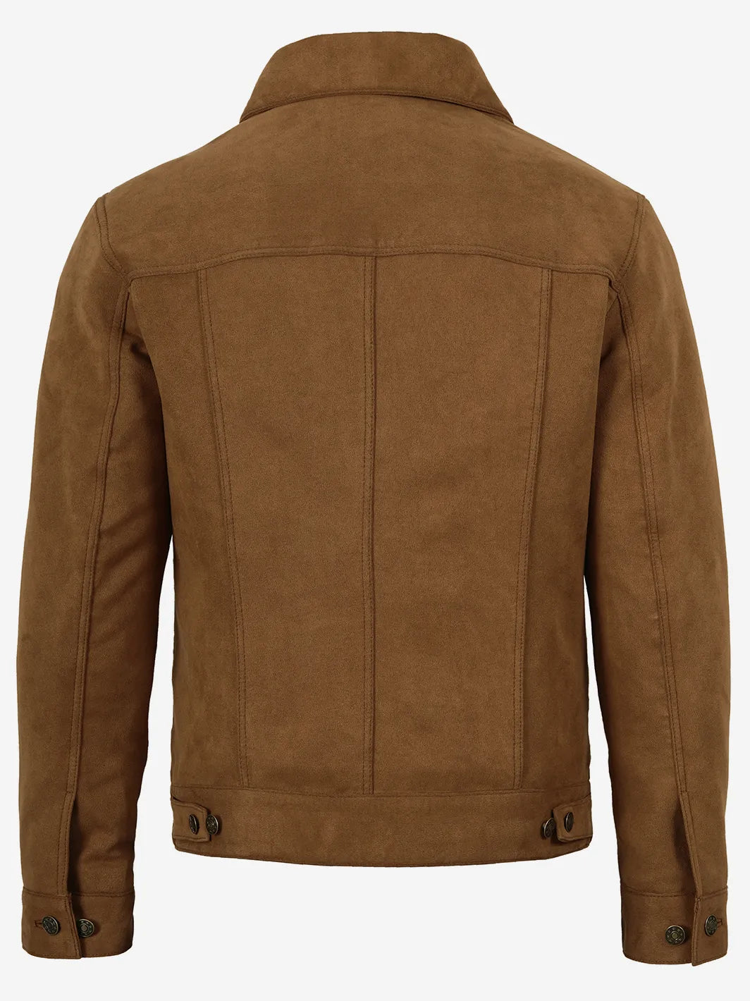 Men's Light Brown Faux Suede Trucker Jacket