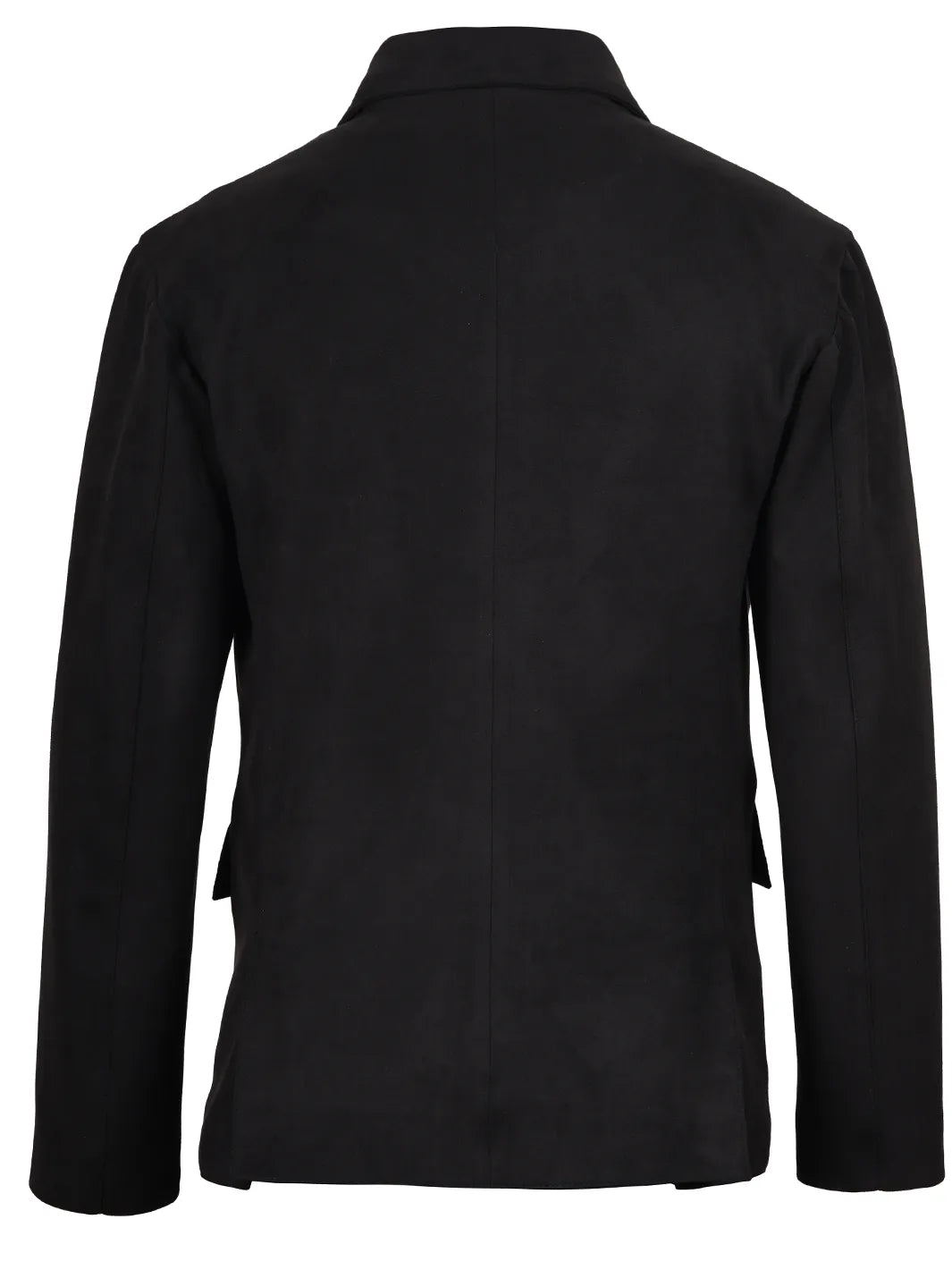 Men's Black Faux Suede Blazer — 2-Button Notch Lapel