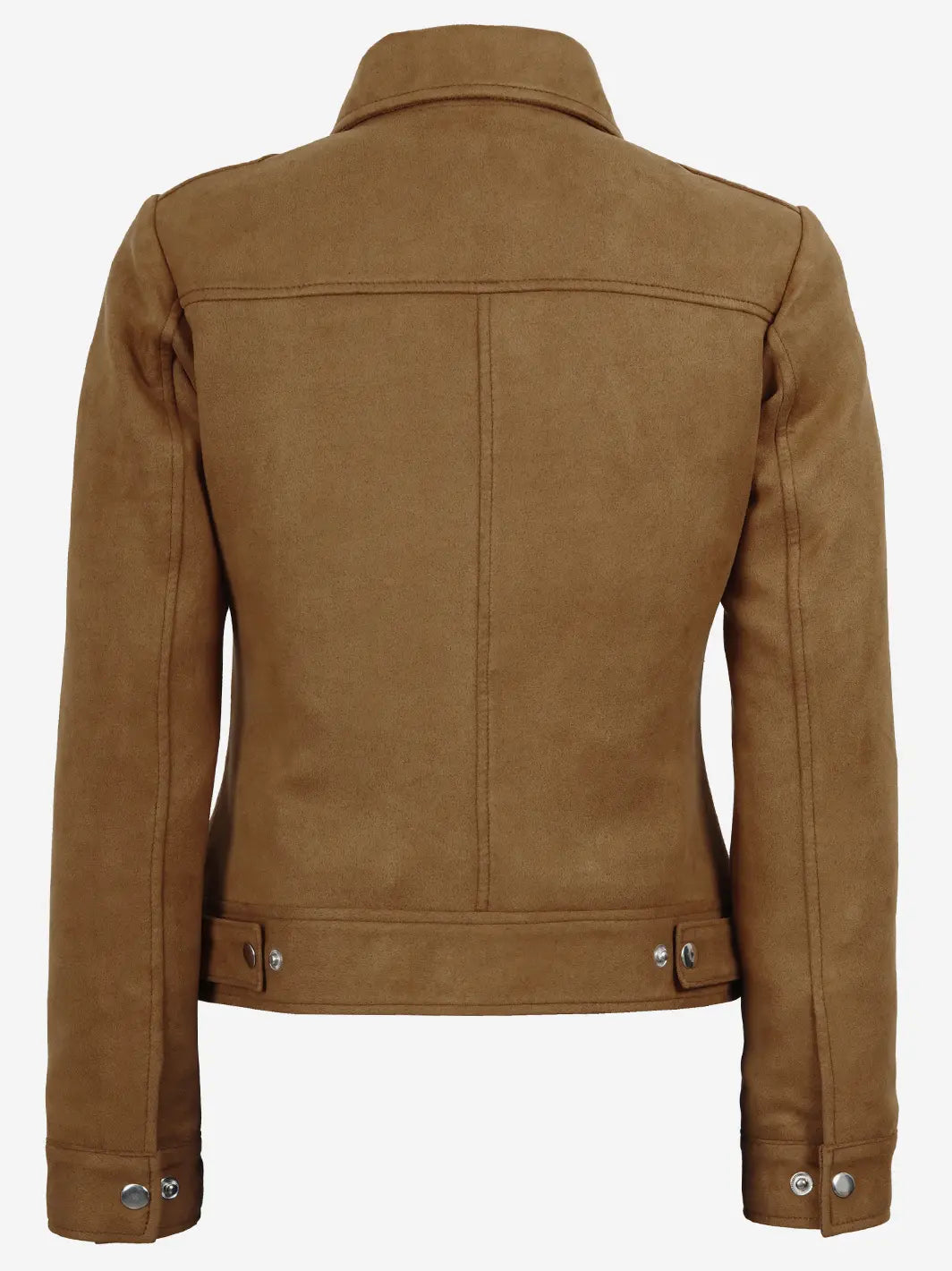 Women's Light Brown Faux Suede Harrington Jacket