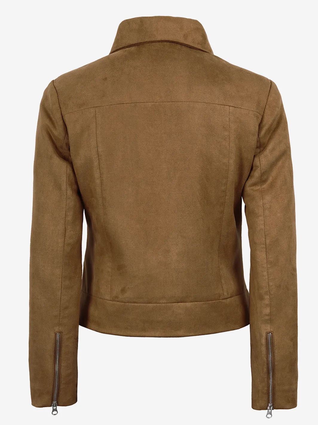 Women's Light Brown Faux Suede Harrington Jacket