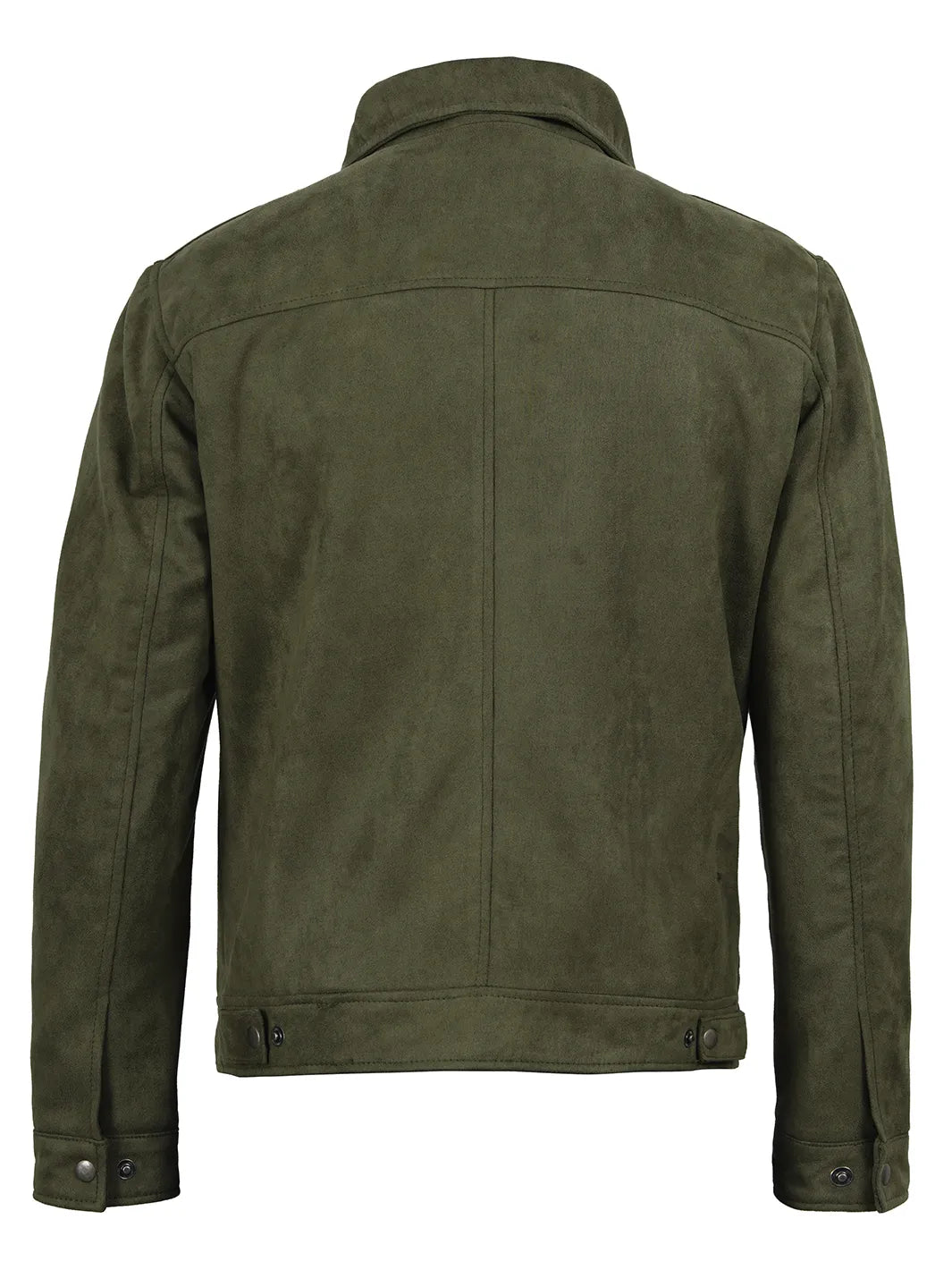 Men's Olive Green Brown Faux Suede Harrington Jacket
