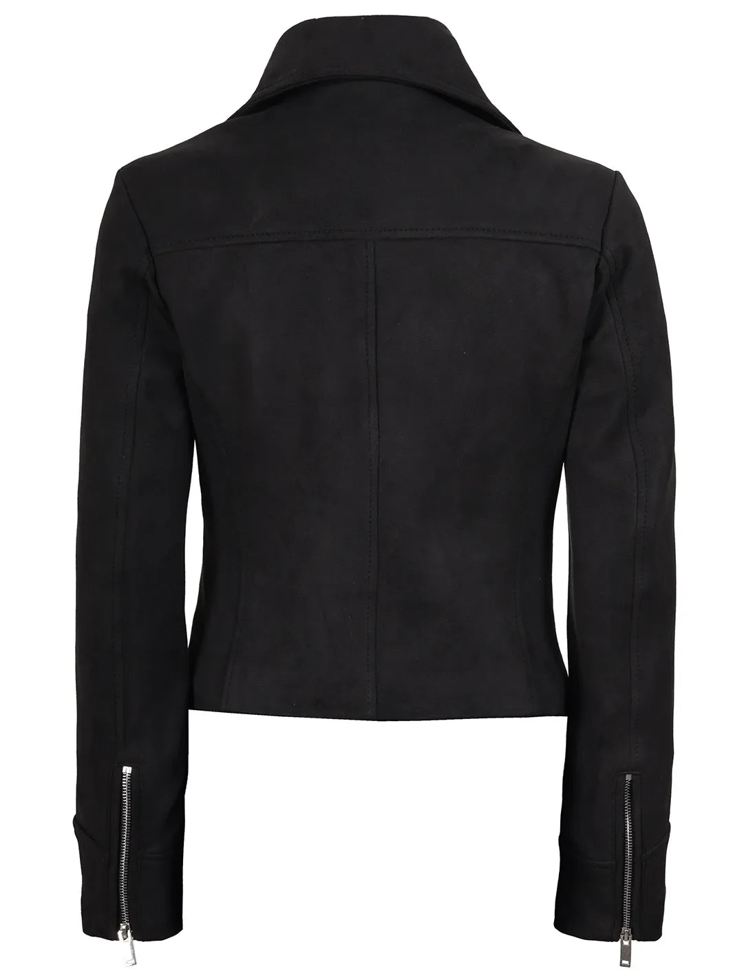 Women's Black Faux Suede Biker Style Jacket