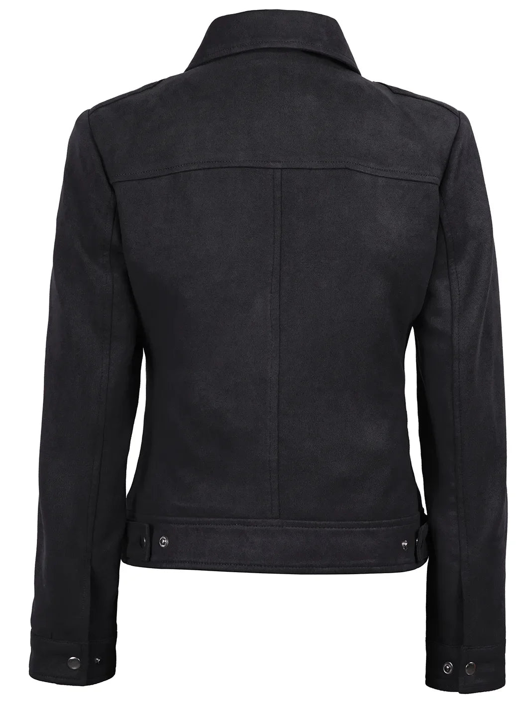Women's Black Faux Suede Harrington Jacket