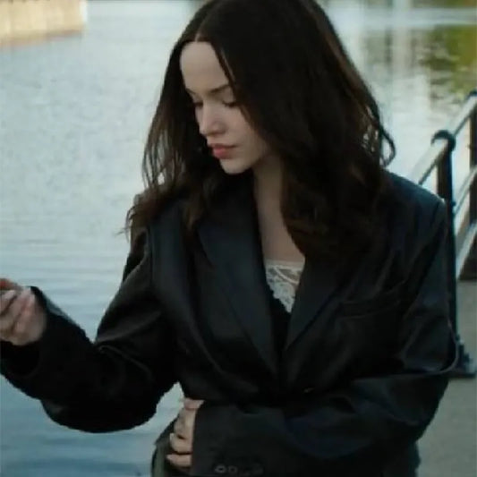 Ciara Wyse 56 Days Black Leather Blazer