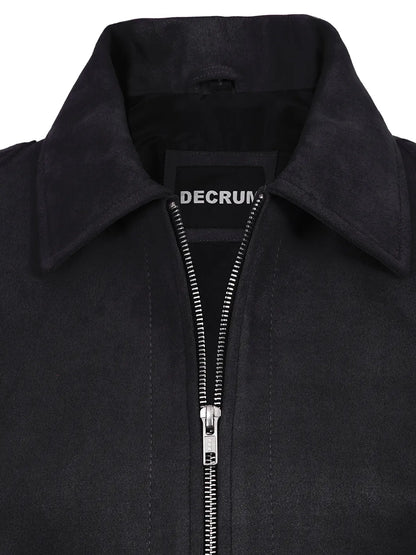 Women's Black Faux Suede Harrington Jacket