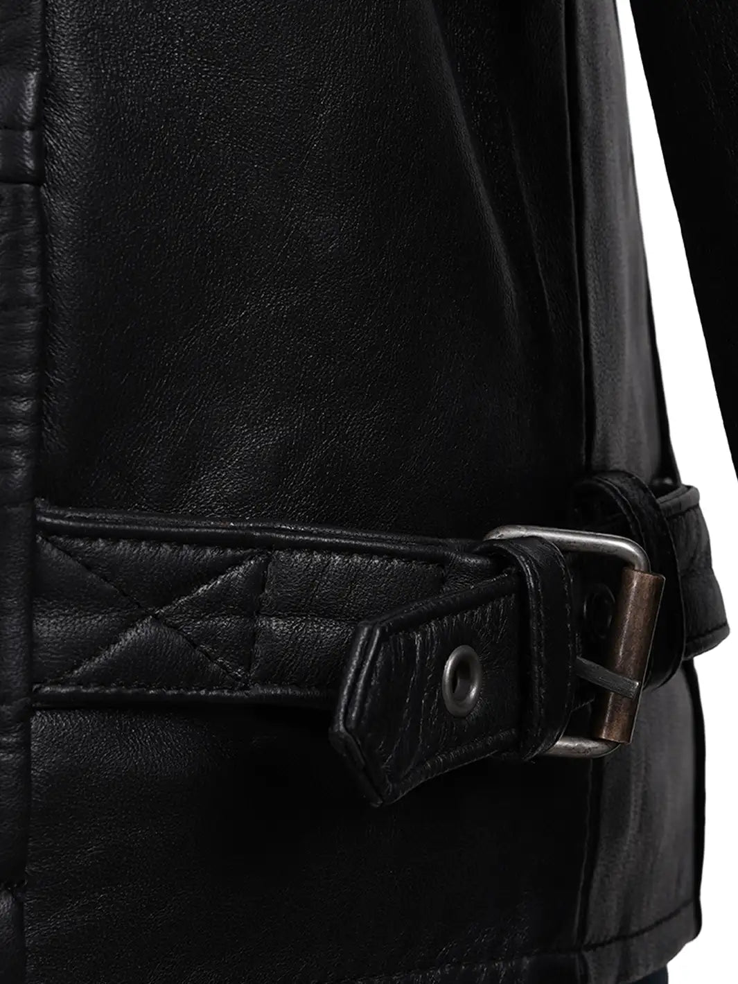 Men’s Black Cafe Racer Style Real Leather Jacket | Padded Shoulders