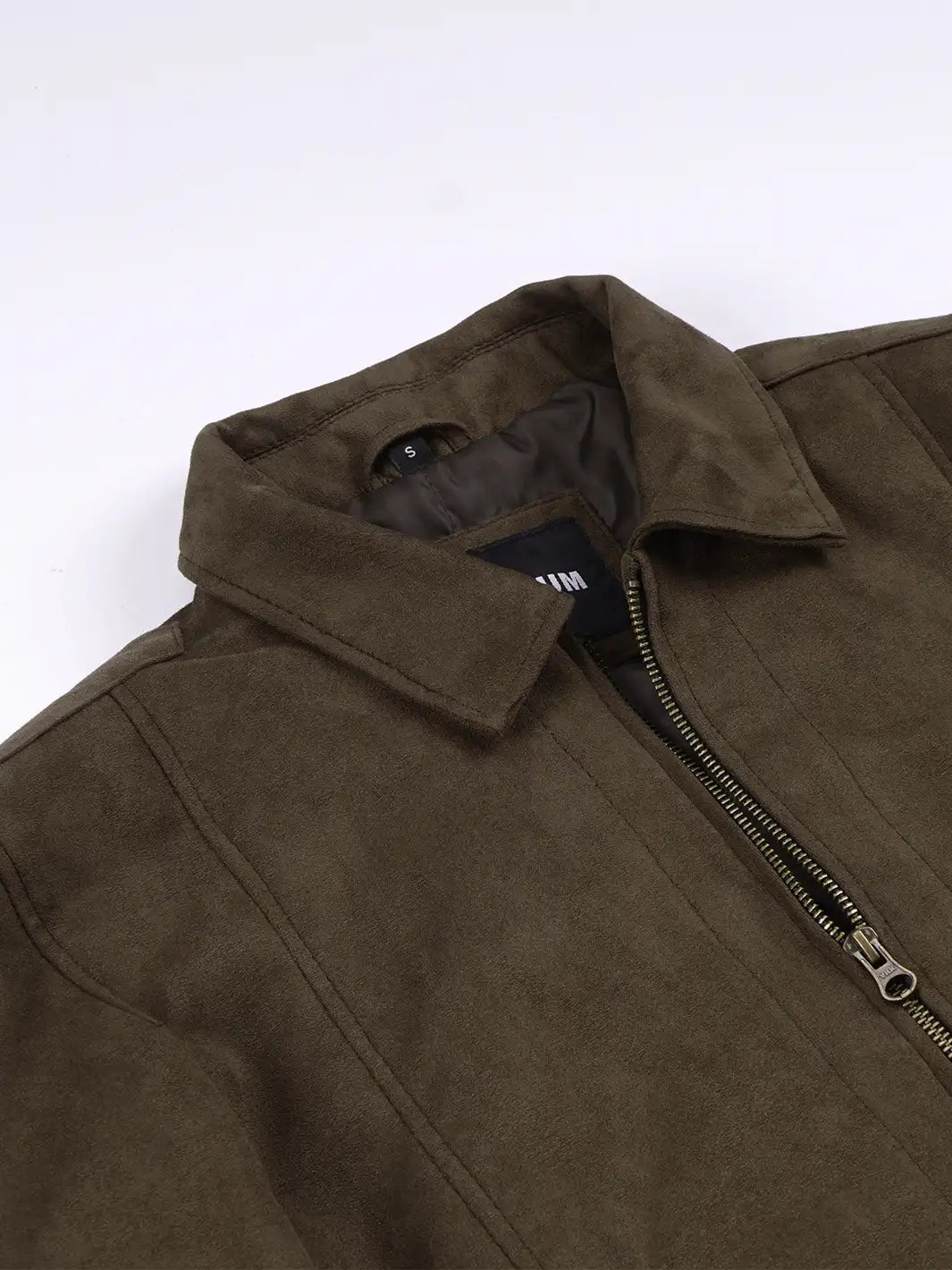 Men's Dark Brown Faux Suede Harrington Jacket