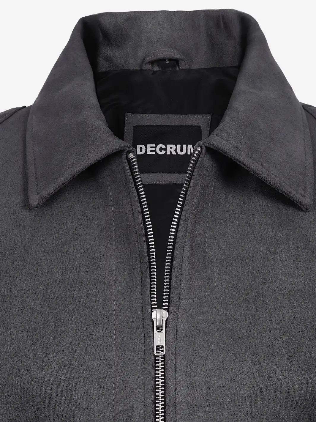 Women's Dark Grey Faux Suede Harrington Jacket