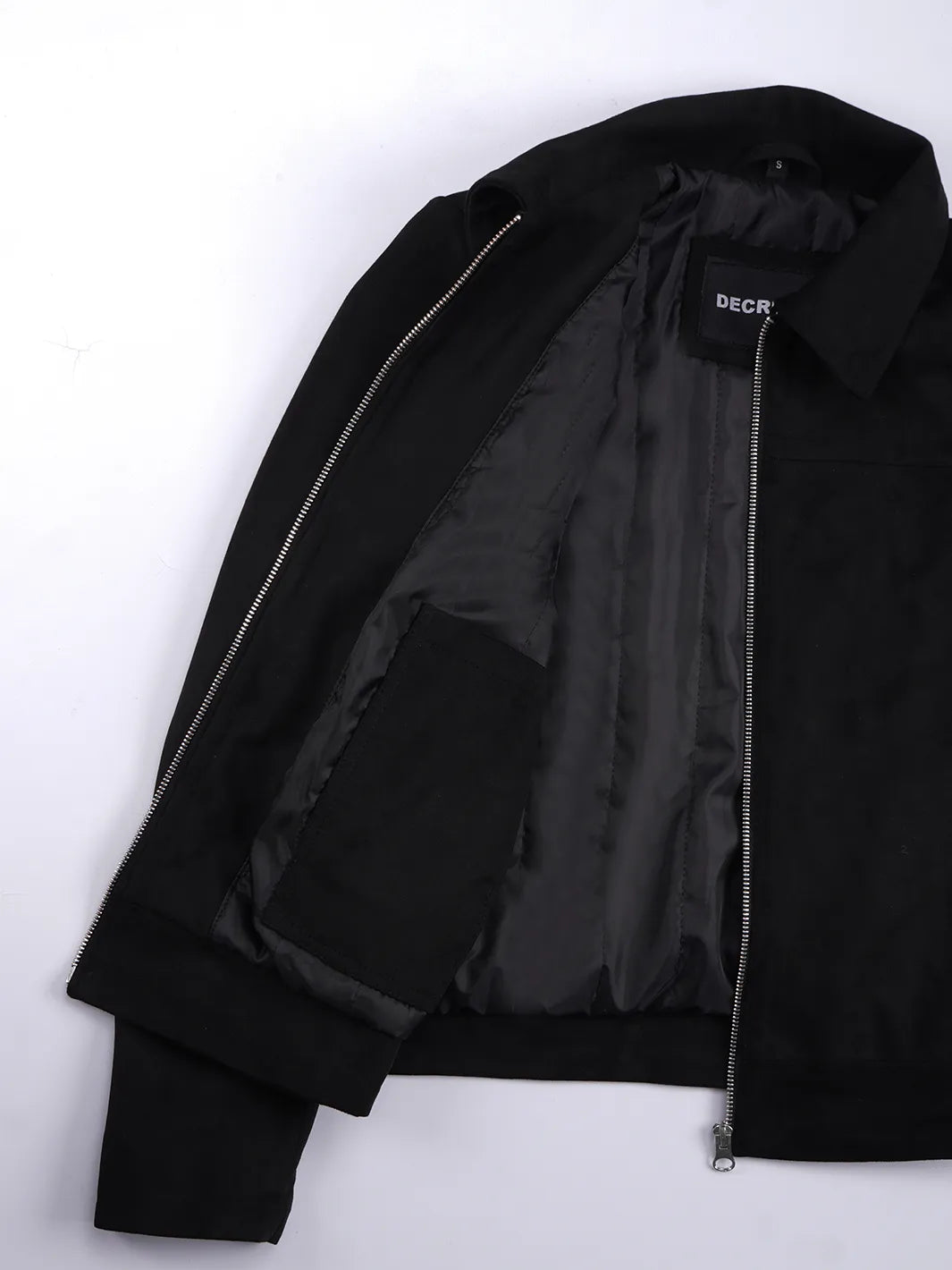Women's Black Faux Suede Harrington Jacket