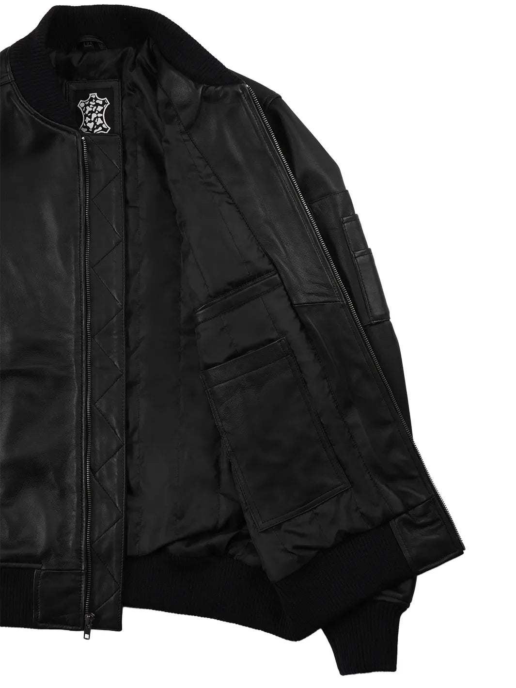 Bryan Men's Black Lambskin Leather Bomber Jacket