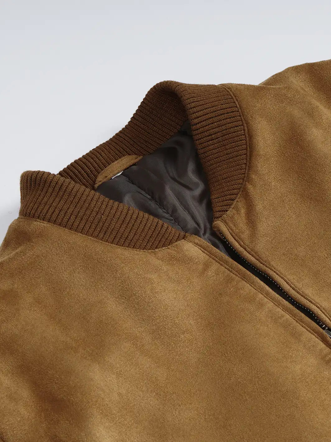 Adamsville Men's Light Brown Faux Suede Bomber Jacket