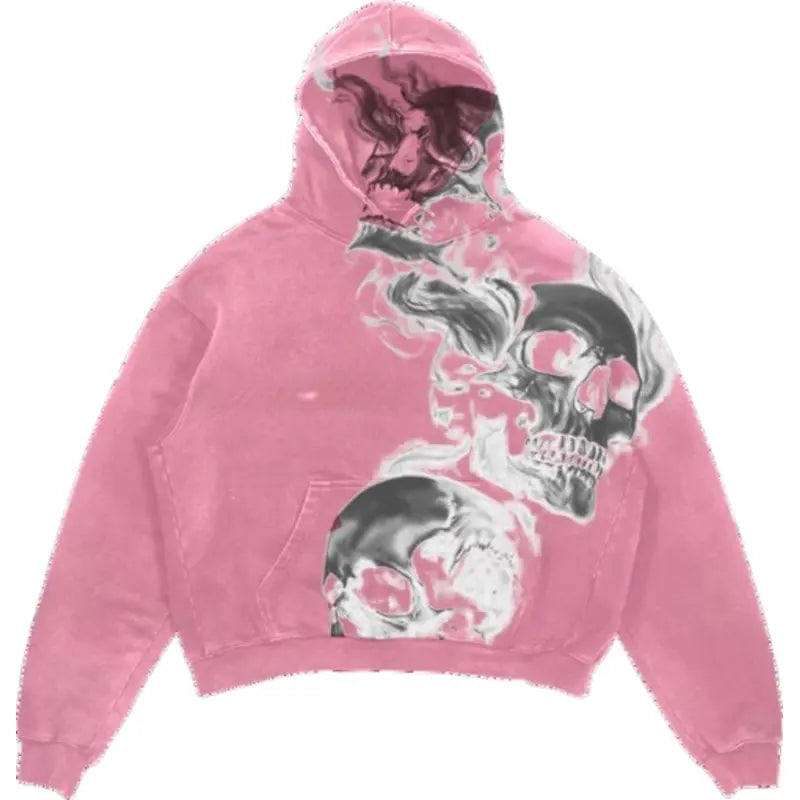 Skully Grey Hoodie Vintage Jacket