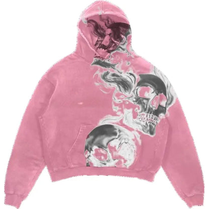 Skully Grey Hoodie Vintage Jacket