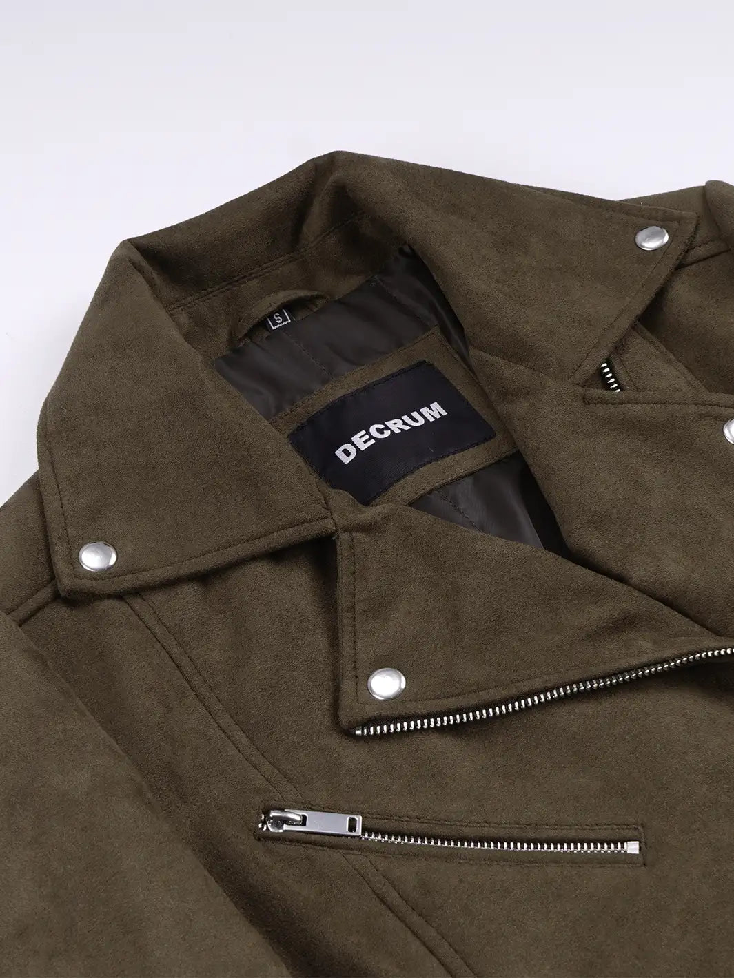Women's Dark Brown Faux Suede Biker Style Jacket