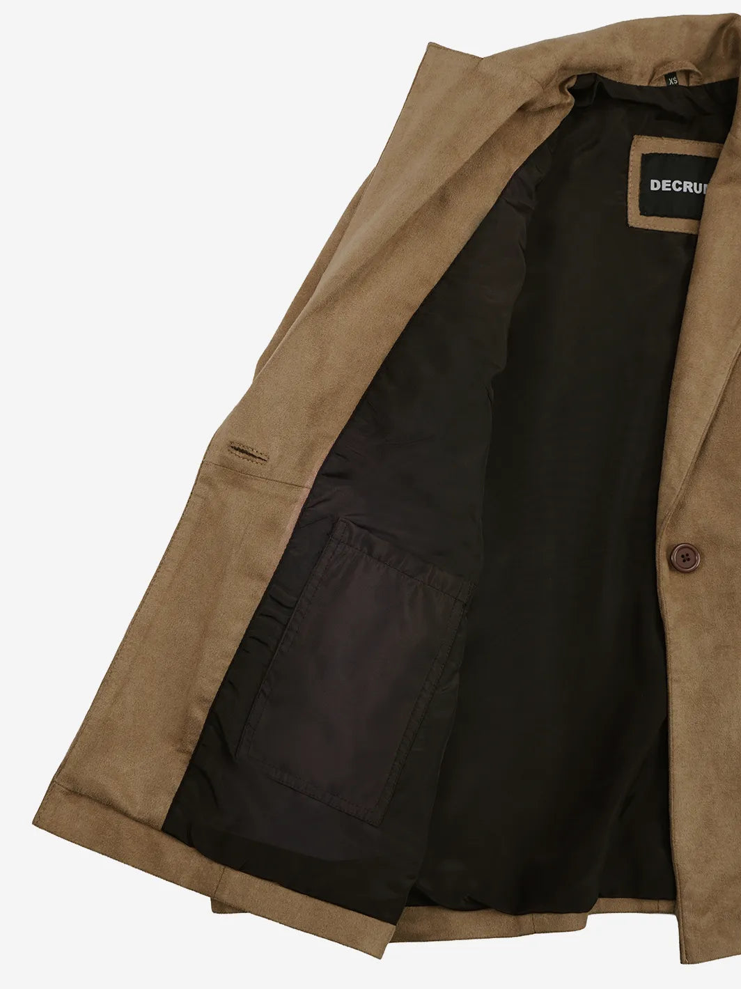 Women's Camel Faux Suede Notch Lapel Blazer