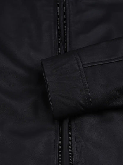 Neville Harrington Style Men's Black Leather Jacket