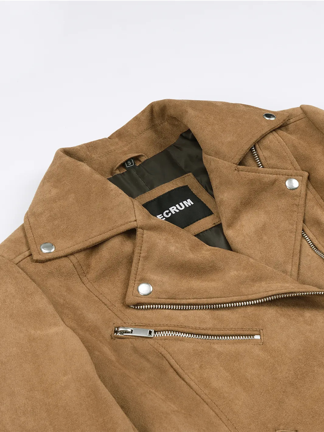 Women's Light Brown Faux Suede Biker Style Jacket