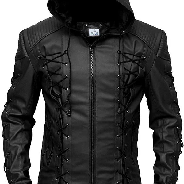 Green Arrow Men's Real Leather Jacket Max Jackets