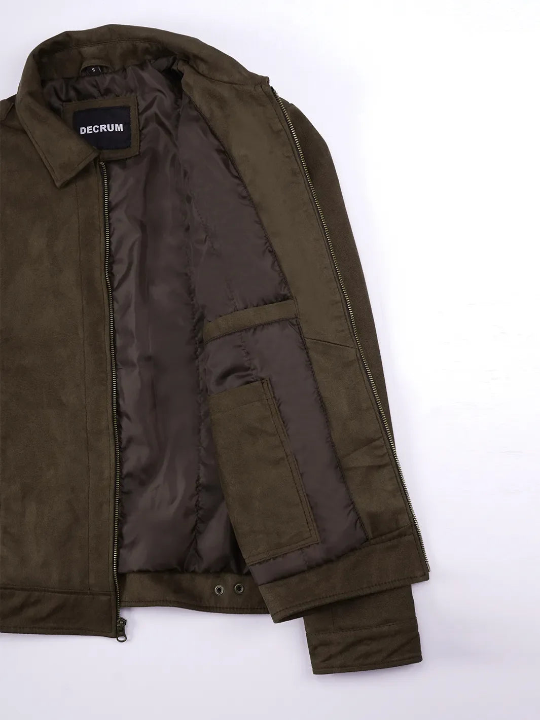 Men's Dark Brown Faux Suede Harrington Jacket