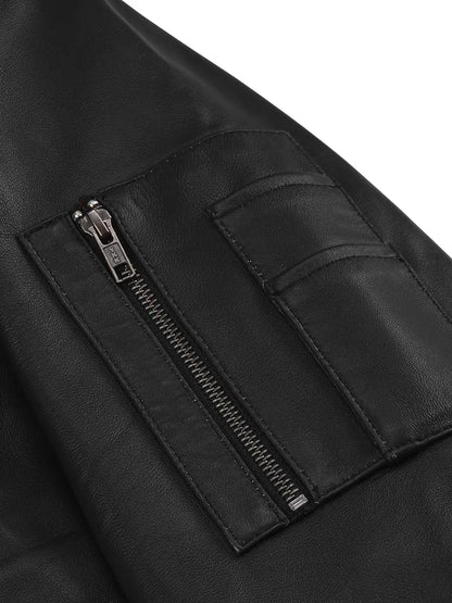 Bryan Men's Black Lambskin Leather Bomber Jacket