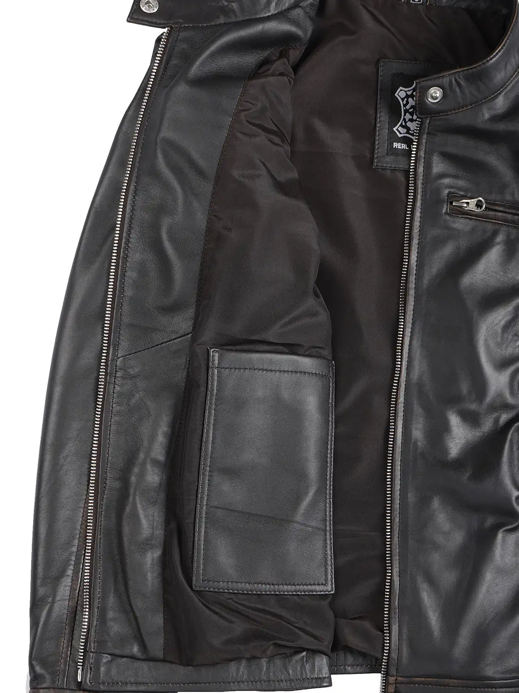 Dodge Women's Rub Off Brown Vintage Leather Jacket